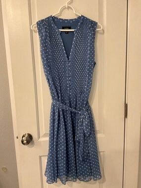 MSK light blue polkadot sleeveless dress